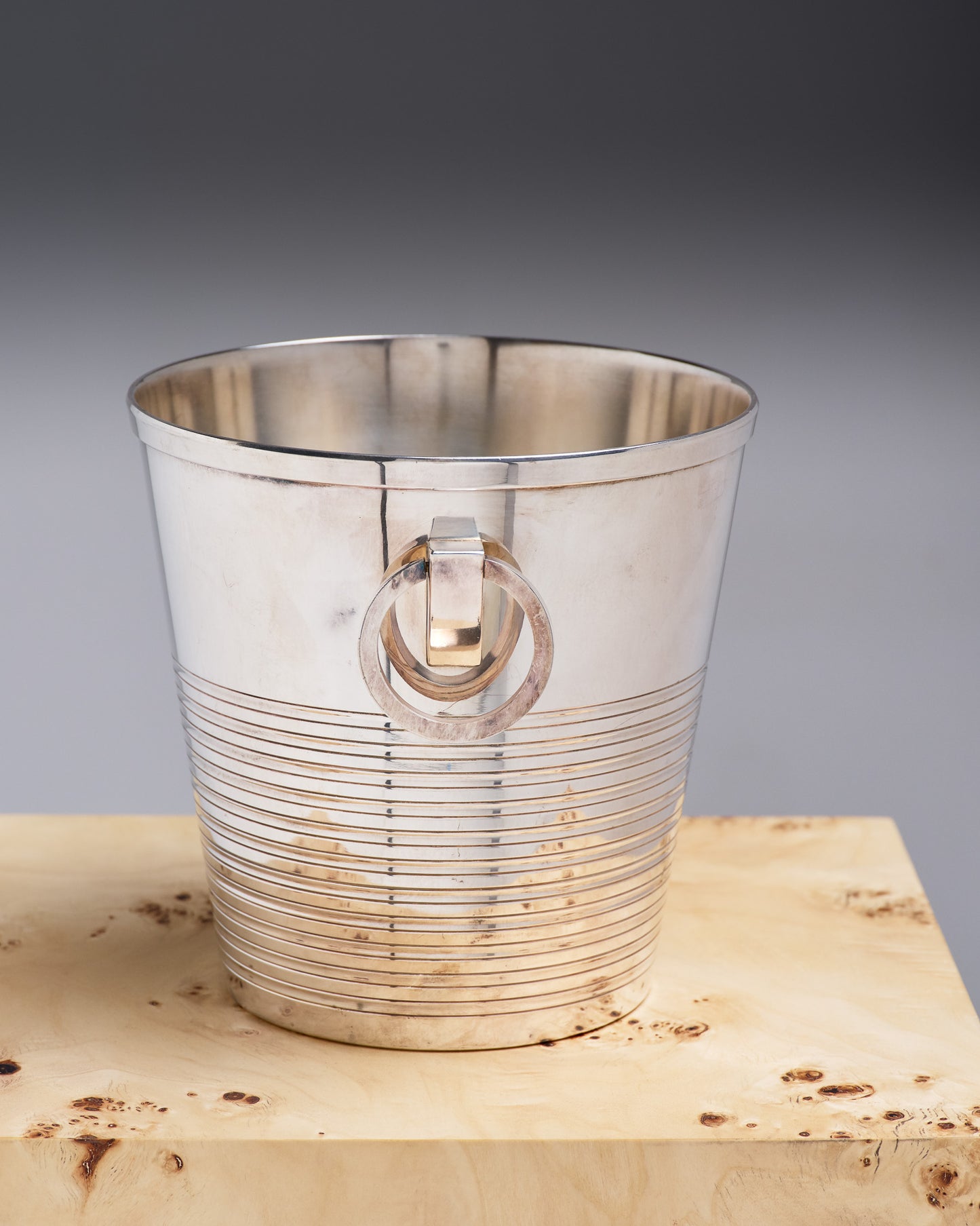 Champagne bucket, silver-plated metal, Saint-Médard