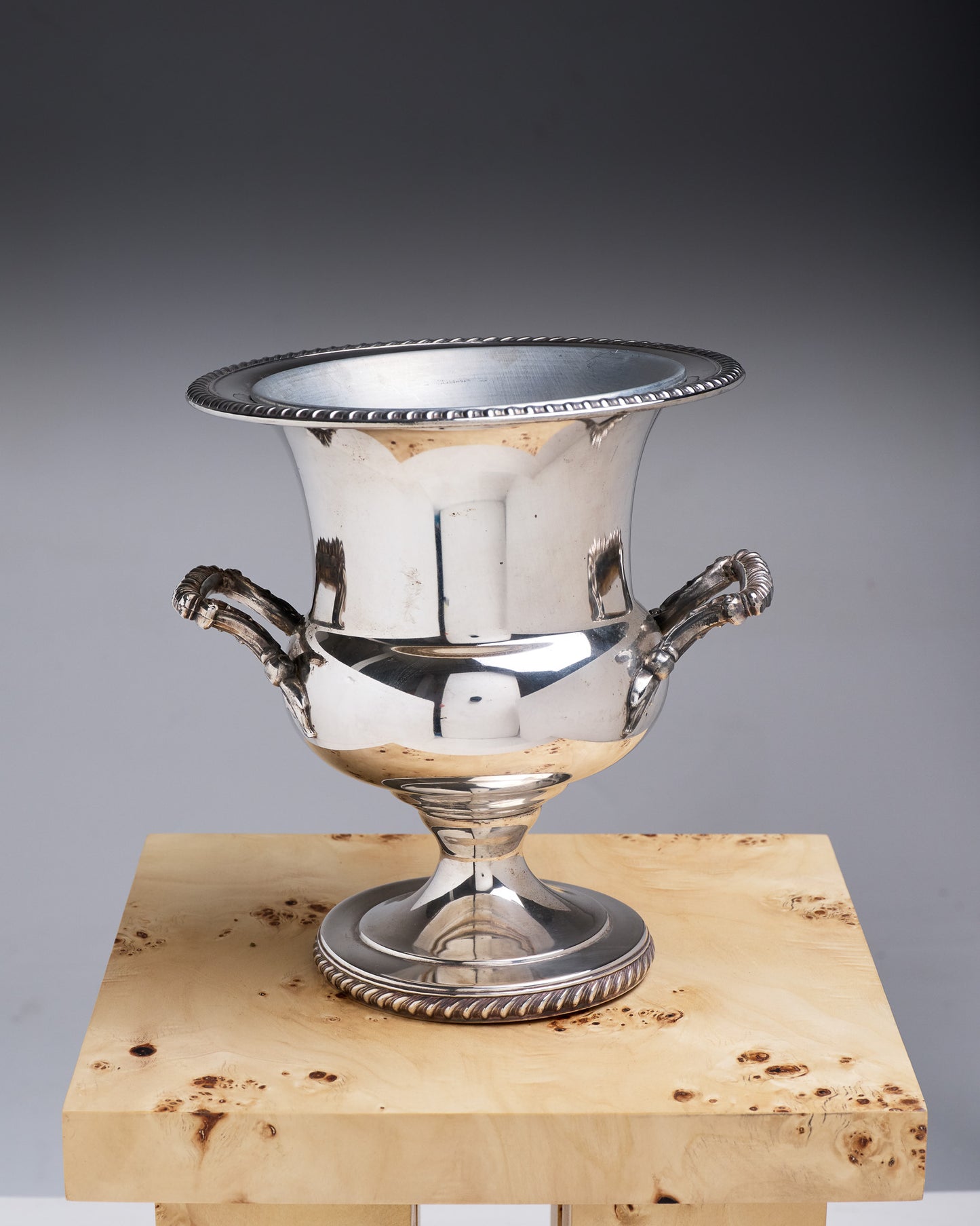 MEDICIS CHAMPAGNE BUCKET, SILVER-PLATED METAL