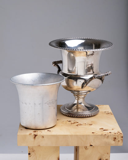 MEDICIS CHAMPAGNE BUCKET, SILVER-PLATED METAL