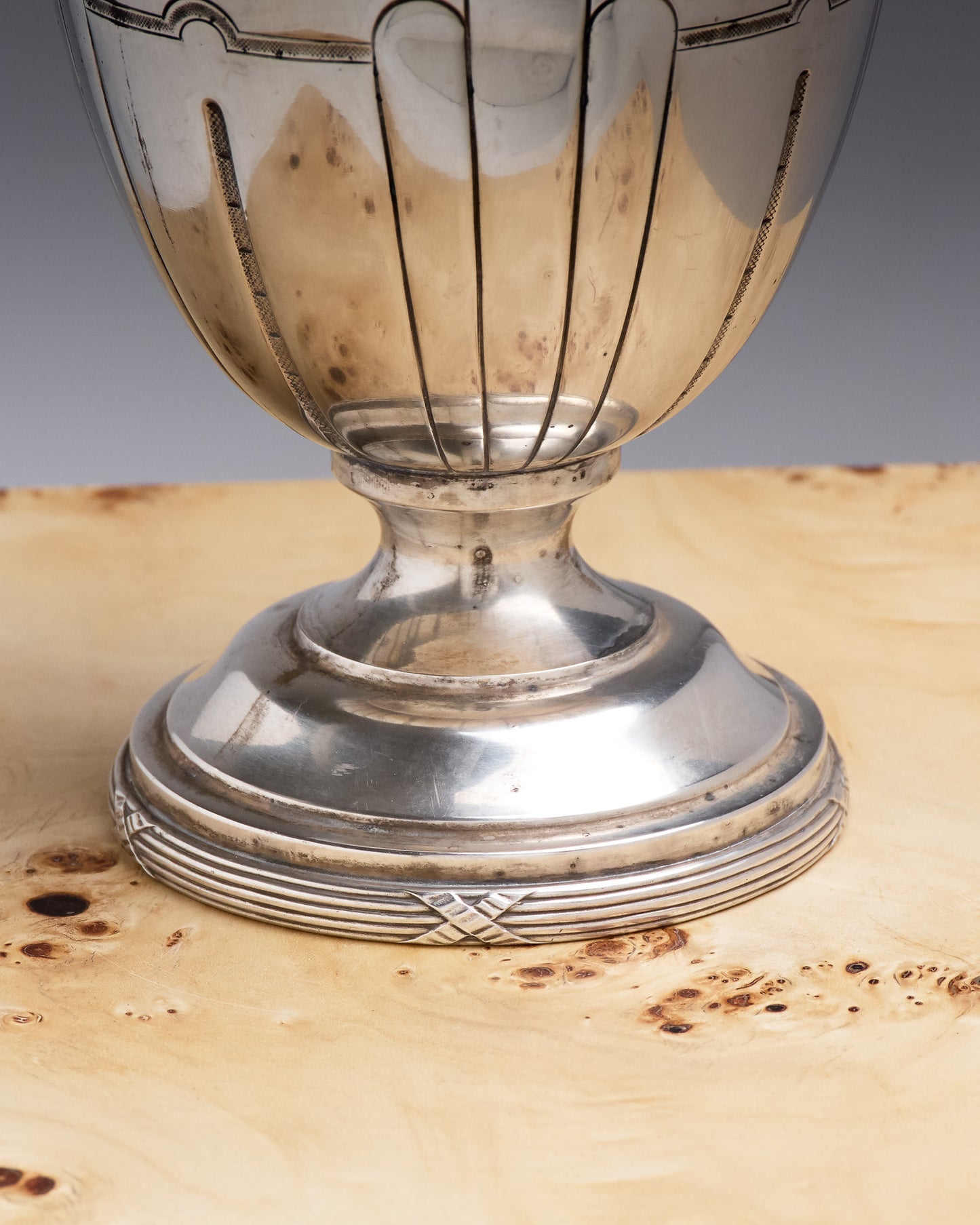 SILVER-PLATED METAL VASE, ROUX-MARQUIAND, ART DECO, 1930s