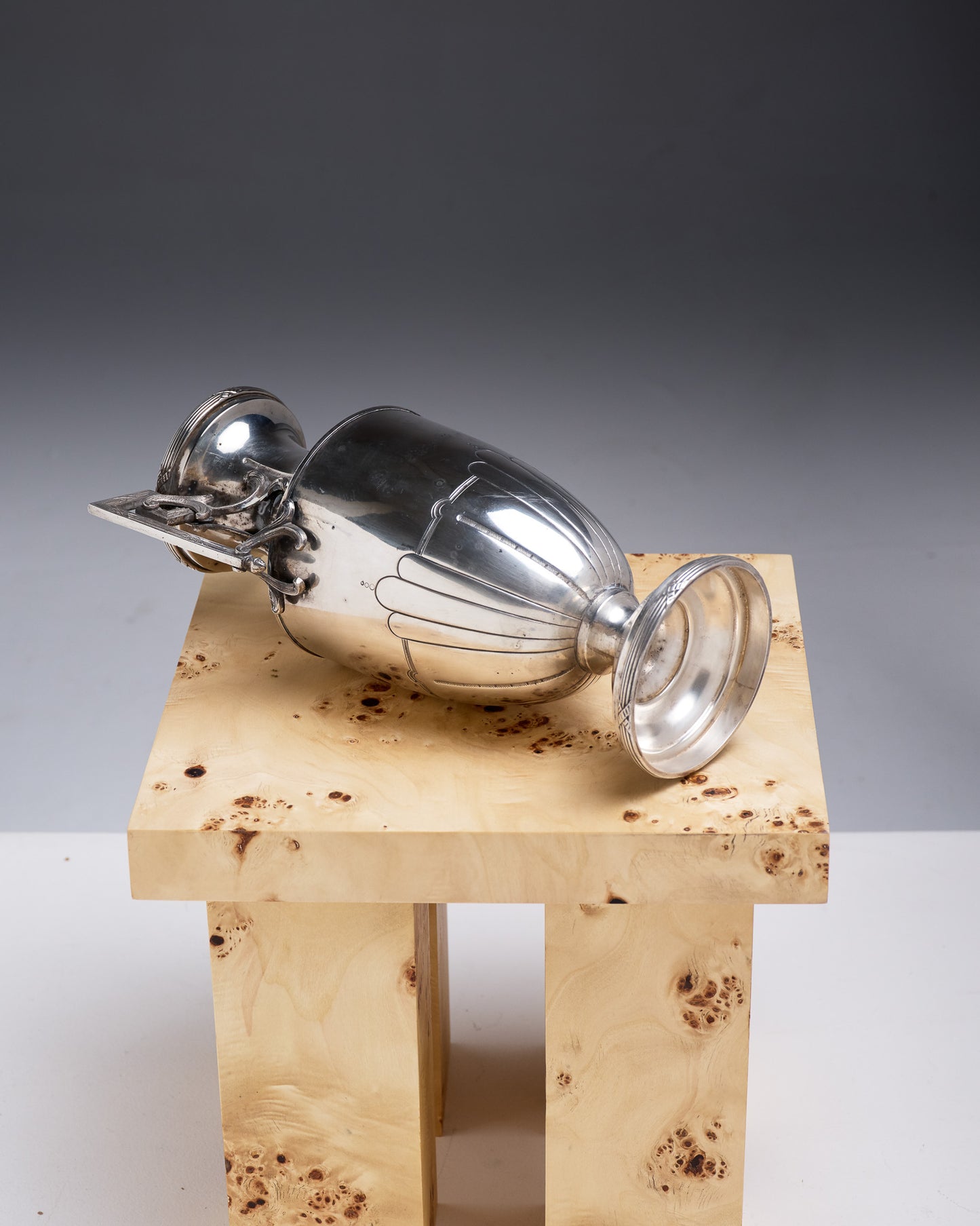 SILVER-PLATED METAL VASE, ROUX-MARQUIAND, ART DECO, 1930s