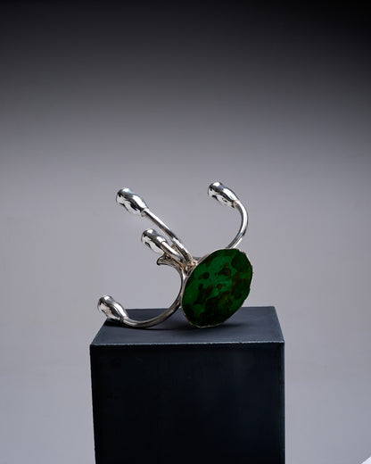 5-LIGHT SILVER-PLATED METAL CANDELABRA, 1970s