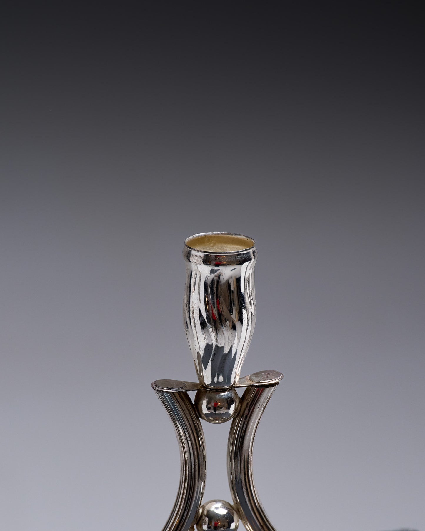 CHANDELIER 3 FEUX EN MÉTAL ARGENTÉ, 1970s