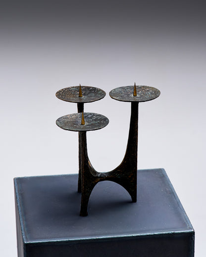 BOUGEOIR TROIS FEUX BRUTALISTE, 1970s