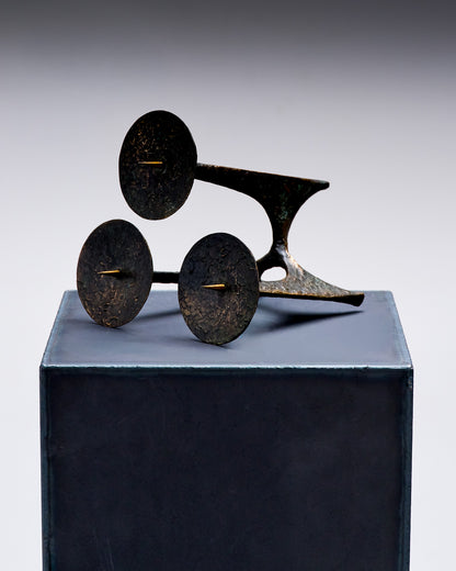 BOUGEOIR TROIS FEUX BRUTALISTE, 1970s