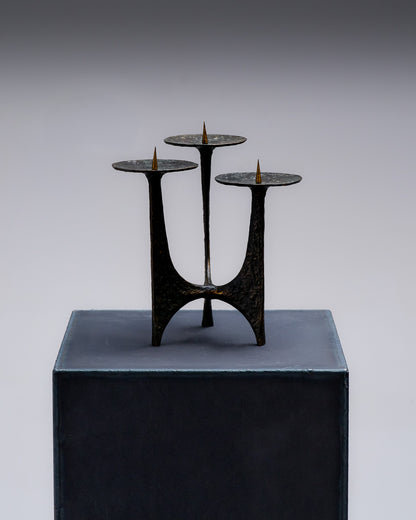 BOUGEOIR TROIS FEUX BRUTALISTE, 1970s