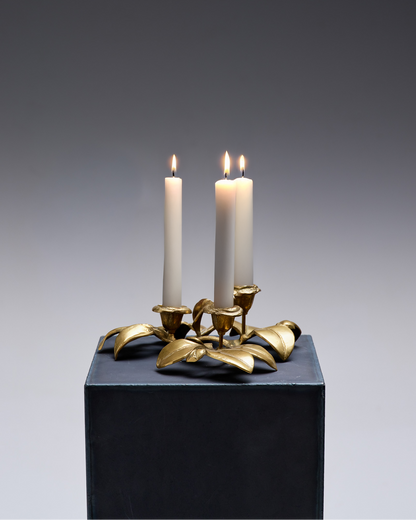 BOUGEOIR TROIS FEUX EN BRONZE, 1970s