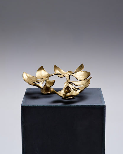 BOUGEOIR TROIS FEUX EN BRONZE, 1970s