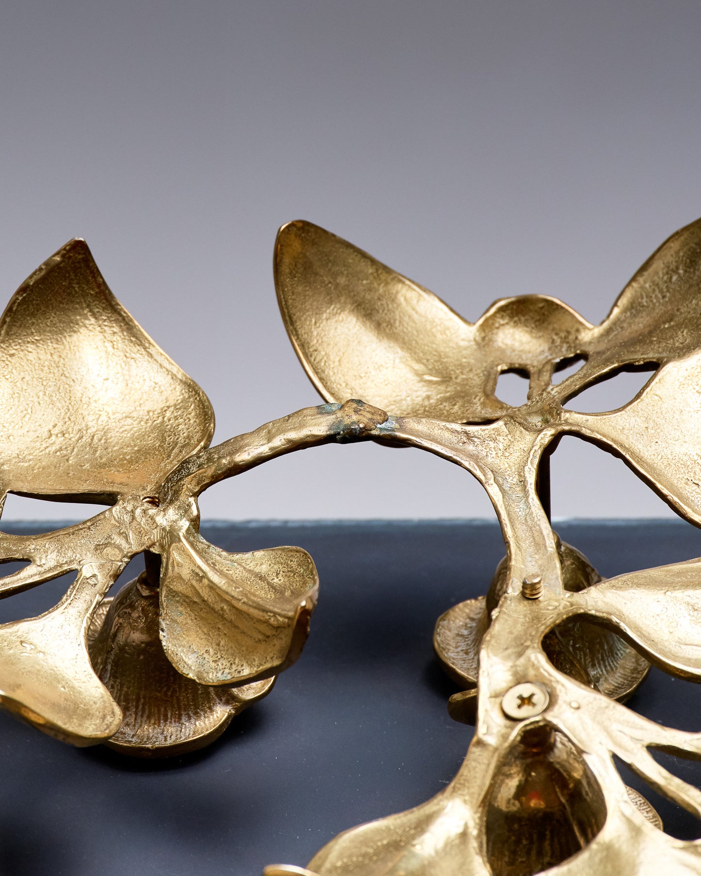 BOUGEOIR TROIS FEUX EN BRONZE, 1970s