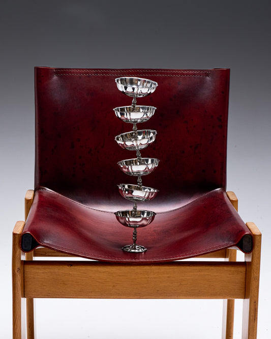 SET OF 6 STAINLESS STEEL CUPS, 1970s