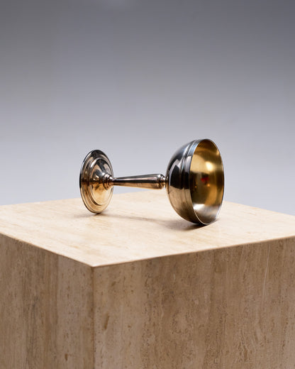 SET OF 5 SILVER PLATED METAL ICE CREAM CUPS 