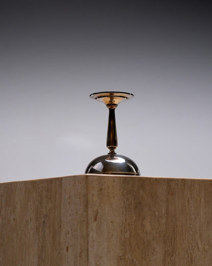 SET OF 5 SILVER PLATED METAL ICE CREAM CUPS 