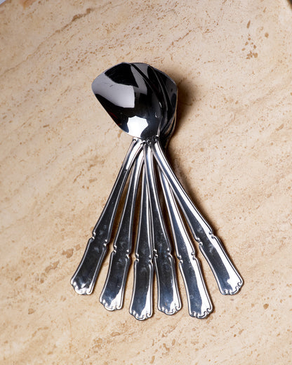 SET OF 6 METAL ICE CREAM CUPS, 1980s