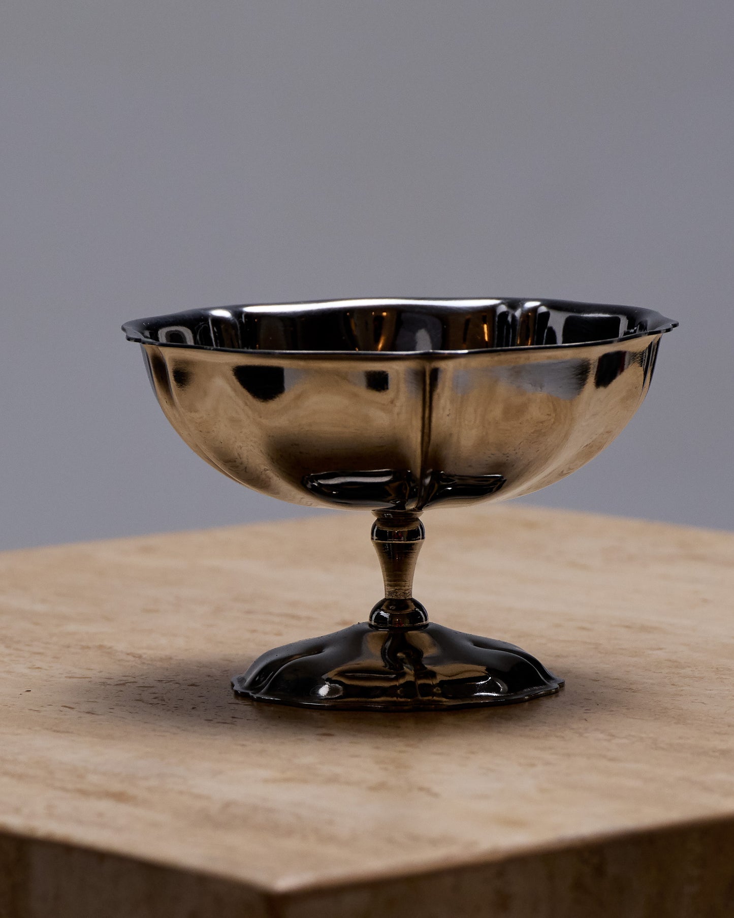 SET OF 6 METAL ICE CREAM CUPS, 1980s