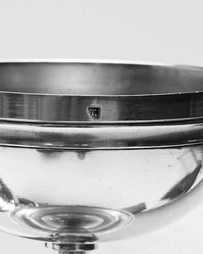 SET OF 6 SILVER-PLATED METAL ICE CREAM CUPS