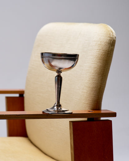 SET OF 6 SILVER-PLATED METAL ICE CREAM CUPS