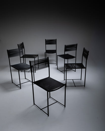 SET OF 6 SPAGHETTI CHAIRS, GIANDOMENICO BELOTTI, ALIAS, 1979