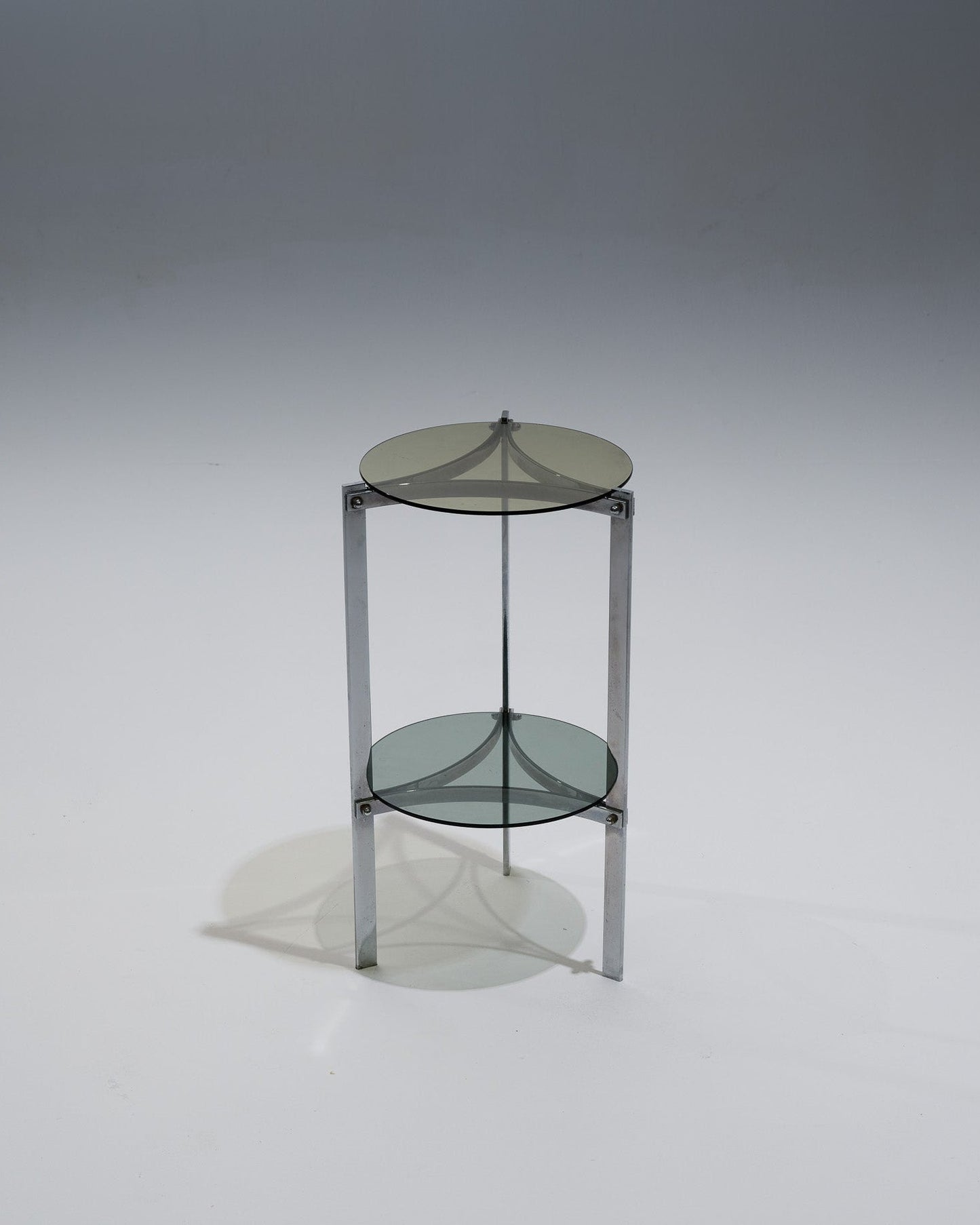 TABLE D'APPOINT EN MÉTAL ET VERRE, 1970s