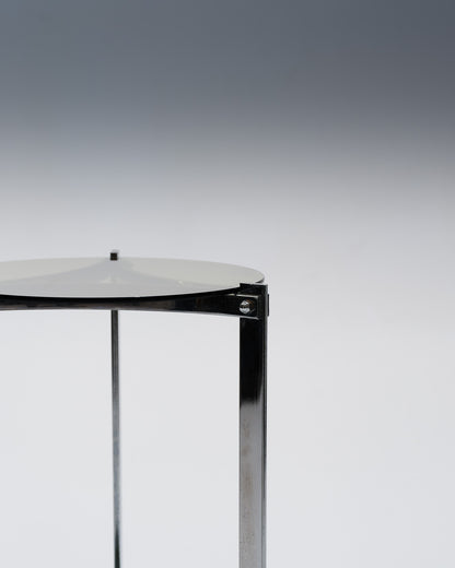 TABLE D'APPOINT EN MÉTAL ET VERRE, 1970s