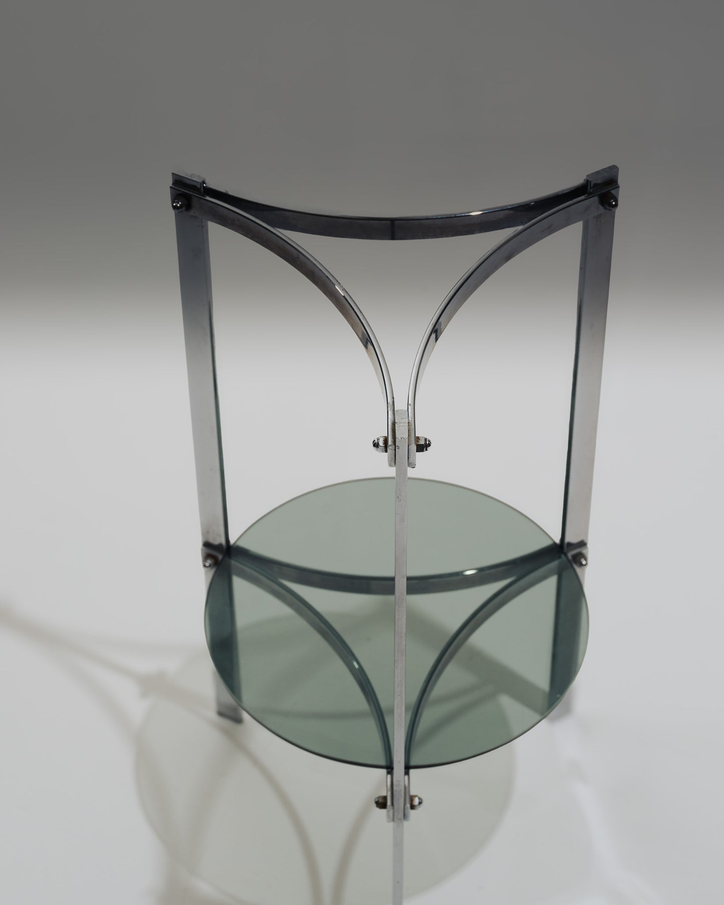 TABLE D'APPOINT EN MÉTAL ET VERRE, 1970s