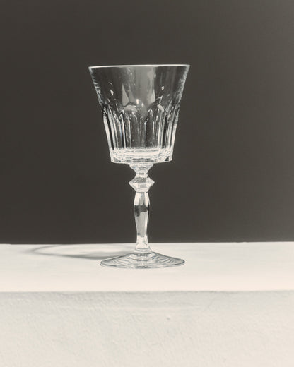 SET OF 6 CRYSTAL WATER GLASSES, SAINT LOUIS, 1950s