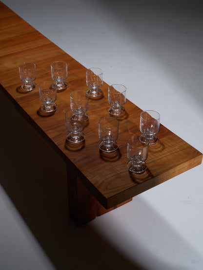 SET DE 10 VERRES À VIN EN CRISTAL, 1970s