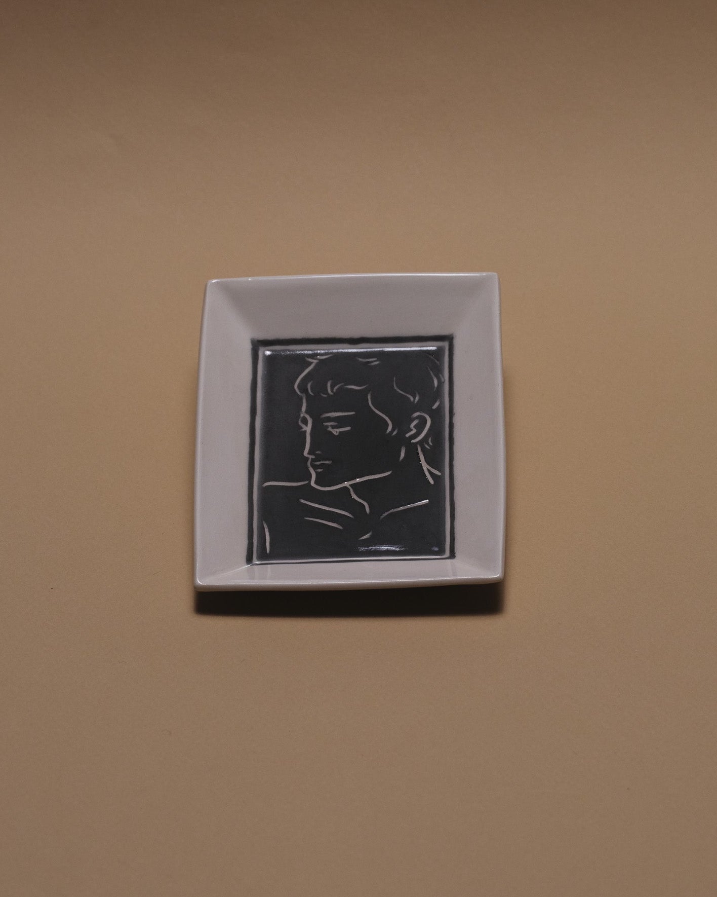 VIDE-POCHE EN CÉRAMIQUE DÉCOR VISAGE MASCULIN