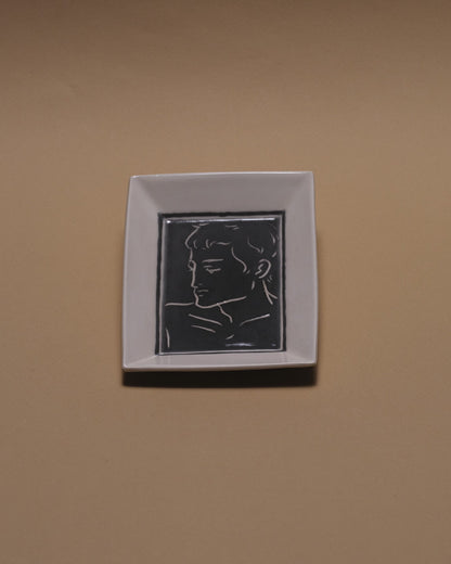 VIDE-POCHE EN CÉRAMIQUE DÉCOR VISAGE MASCULIN