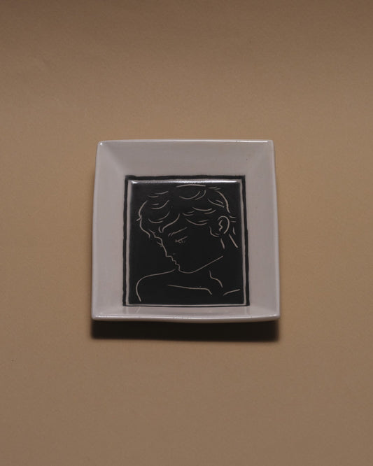 VIDE-POCHE EN CÉRAMIQUE DÉCOR VISAGE MASCULIN