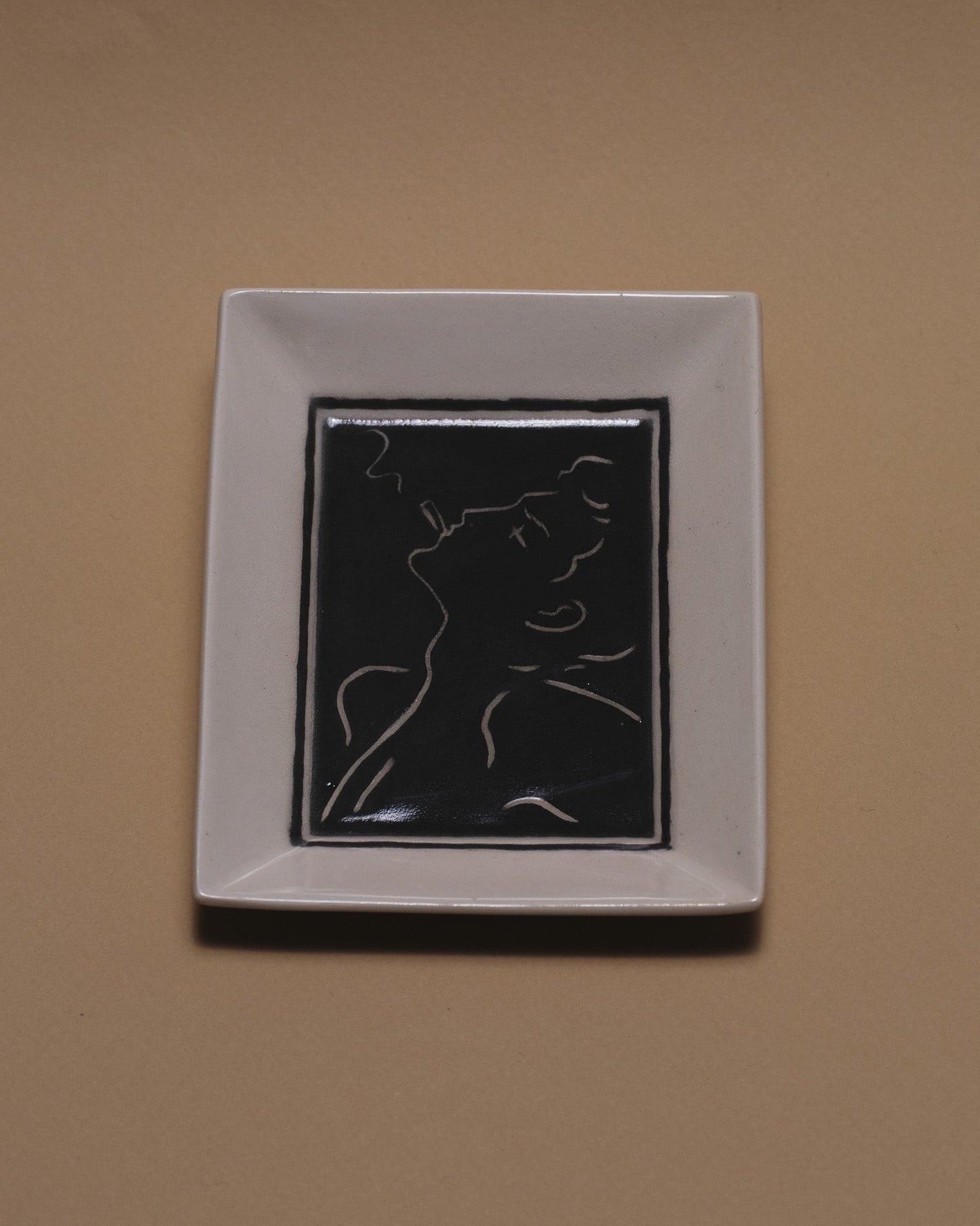 VIDE-POCHE EN CÉRAMIQUE DÉCOR VISAGE MASCULIN