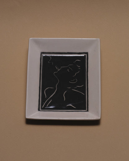 VIDE-POCHE EN CÉRAMIQUE DÉCOR VISAGE MASCULIN