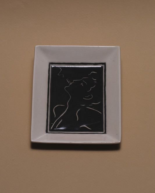 VIDE-POCHE EN CÉRAMIQUE DÉCOR VISAGE MASCULIN