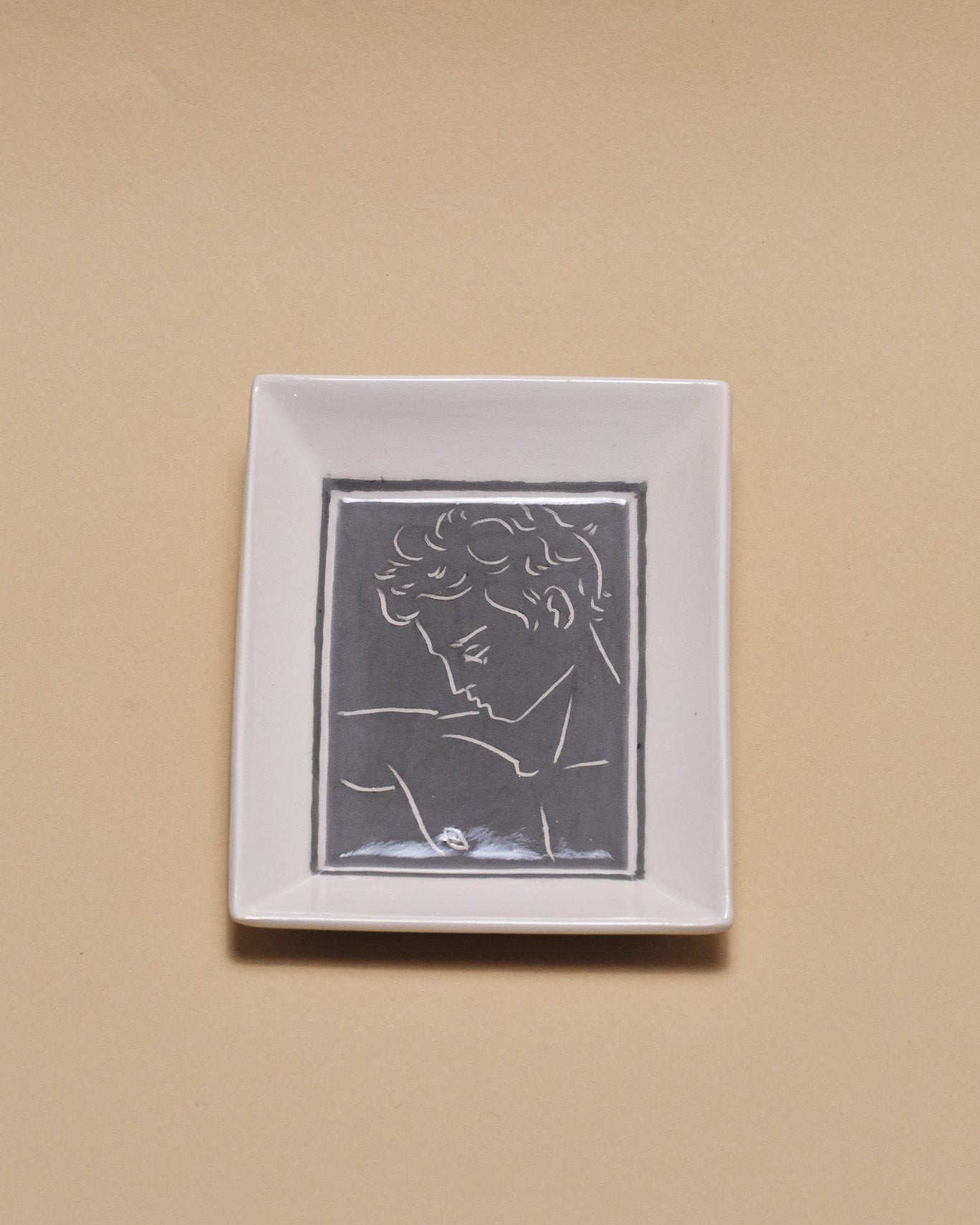 VIDE-POCHE EN CÉRAMIQUE DÉCOR VISAGE MASCULIN