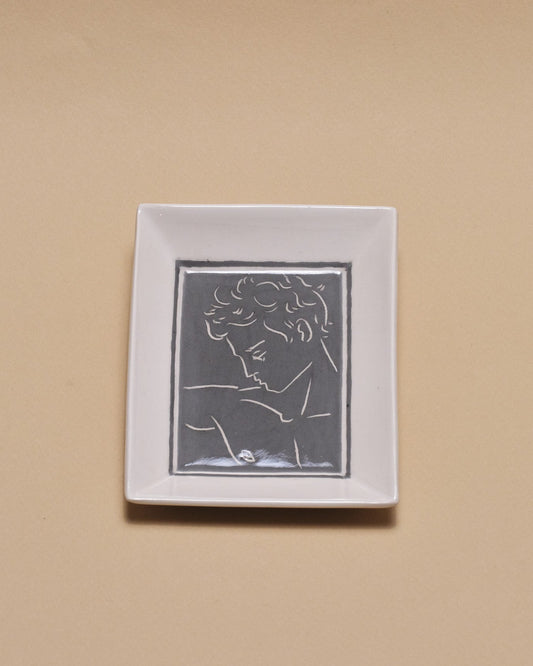 VIDE-POCHE EN CÉRAMIQUE DÉCOR VISAGE MASCULIN