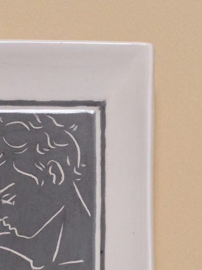 VIDE-POCHE EN CÉRAMIQUE DÉCOR VISAGE MASCULIN