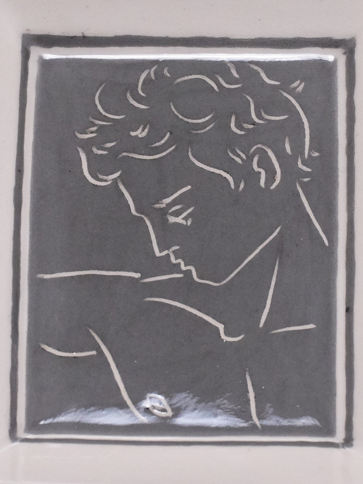 VIDE-POCHE EN CÉRAMIQUE DÉCOR VISAGE MASCULIN