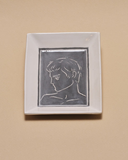 VIDE-POCHE EN CÉRAMIQUE DÉCOR VISAGE MASCULIN