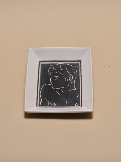 VIDE-POCHE EN CÉRAMIQUE DÉCOR VISAGE MASCULIN