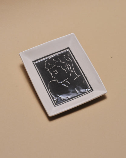 VIDE-POCHE EN CÉRAMIQUE DÉCOR VISAGE MASCULIN