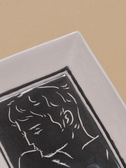 VIDE-POCHE EN CÉRAMIQUE DÉCOR VISAGE MASCULIN