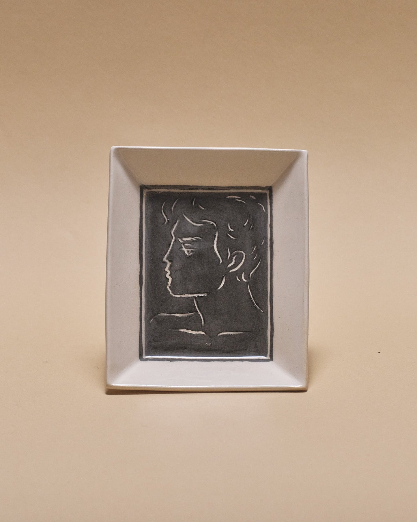 VIDE-POCHE EN CÉRAMIQUE DÉCOR VISAGE MASCULIN