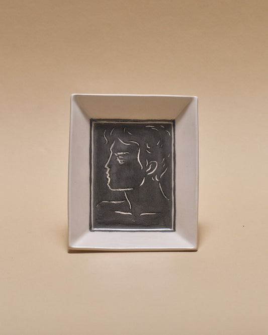 VIDE-POCHE EN CÉRAMIQUE DÉCOR VISAGE MASCULIN