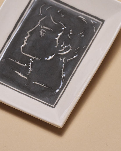 VIDE-POCHE EN CÉRAMIQUE DÉCOR VISAGE MASCULIN