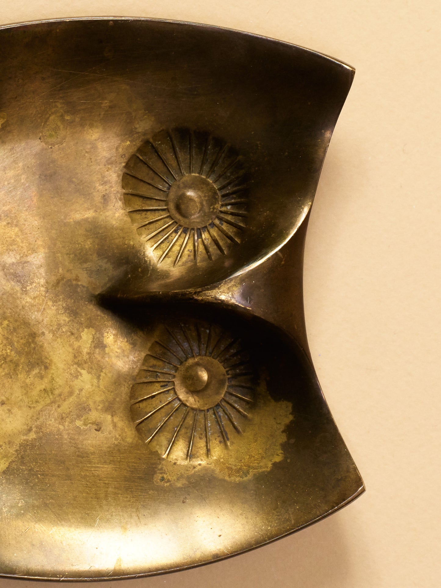 A bronze owl-shaped trinket tray 