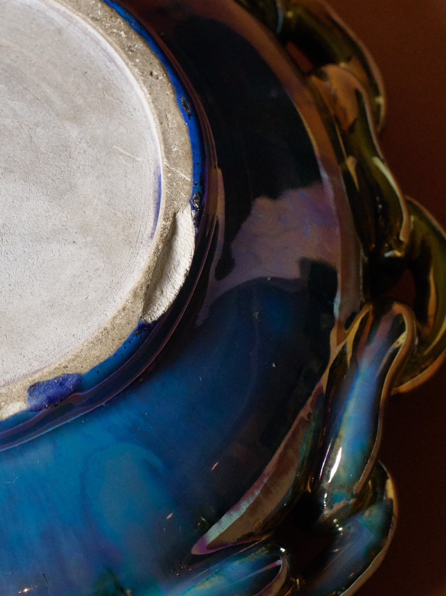 Glazed ceramic valet tray, Vichy enamels, 1950s