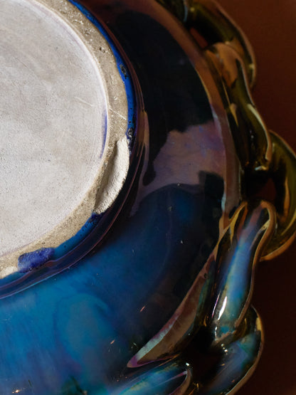 Glazed ceramic valet tray, Vichy enamels, 1950s