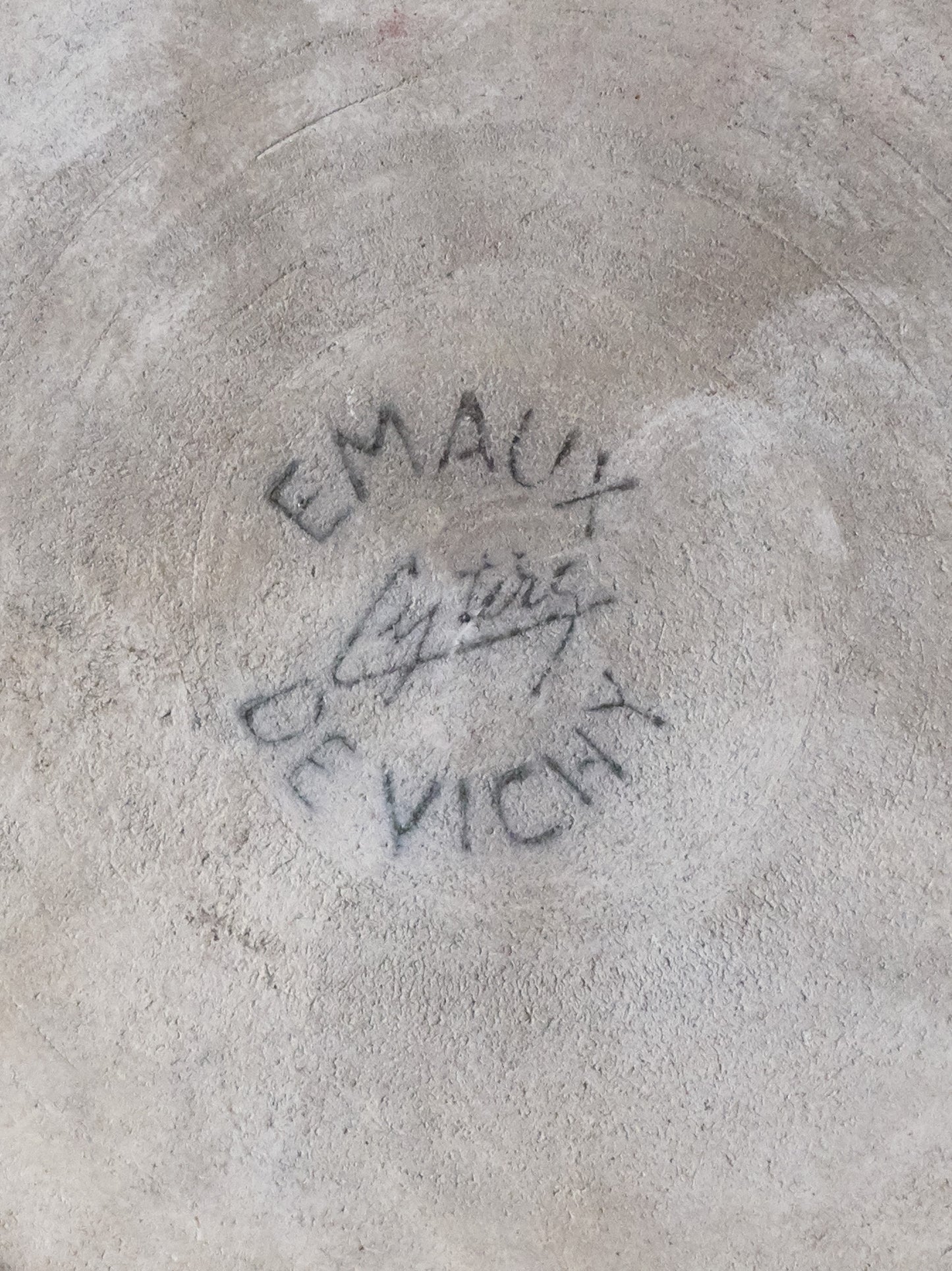 Glazed ceramic valet tray, Vichy enamels, 1950s