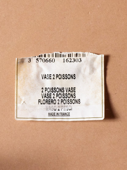 Silver-plated metal fish vase, Christofle, 1980s