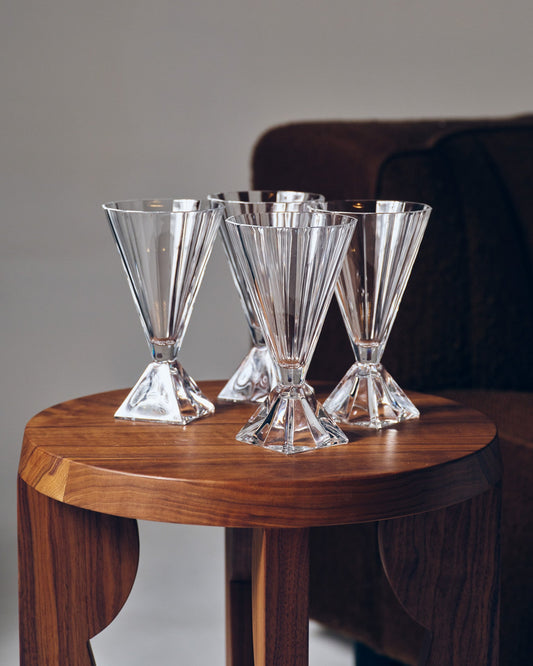 SET OF 4 CIRSTAL COCKTAIL GLASSES, 1980s