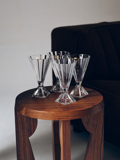 SET OF 4 CIRSTAL COCKTAIL GLASSES, 1980s